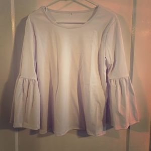 White Bell Sleeve Top